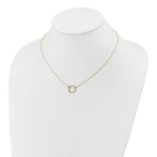 Leslie's 14K with Rhodium Polished Circle Necklace - Image 3