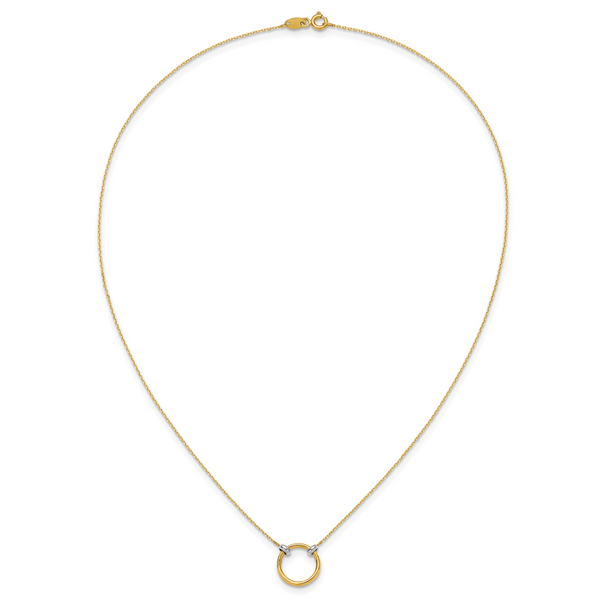 Leslie's 14K with Rhodium Polished Circle Necklace - Image 4