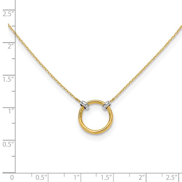 Leslie's 14K with Rhodium Polished Circle Necklace - Image 5