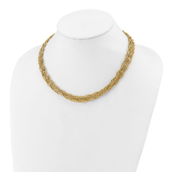 Leslie's 14K Polished/Diamond-cut Multi-strand Singapore Necklace - Image 3