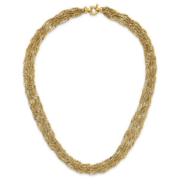 Leslie's 14K Polished/Diamond-cut Multi-strand Singapore Necklace - Image 4