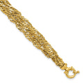 Leslie's 14K Polished/Diamond-cut Multi-strand Singapore Bracelet
