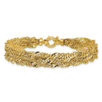 Leslie's 14K Polished/Diamond-cut Multi-strand Singapore Bracelet - Image 3