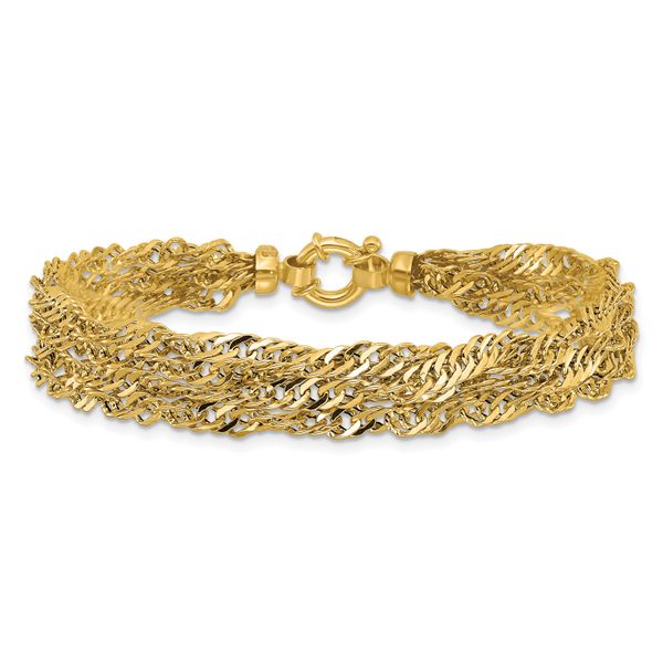 Leslie's 14K Polished/Diamond-cut Multi-strand Singapore Bracelet - Image 3