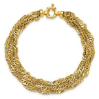 Leslie's 14K Polished/Diamond-cut Multi-strand Singapore Bracelet - Image 4