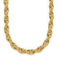 Leslie's 14K Polished/Textured/Dia-cut Twisted Link Necklace