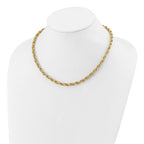 Leslie's 14K Polished/Textured/Dia-cut Twisted Link Necklace - Image 3