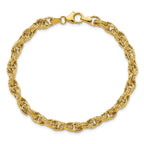 Leslie's 14K Polished/Textured/Dia-cut Twisted Link Bracelet - Image 4