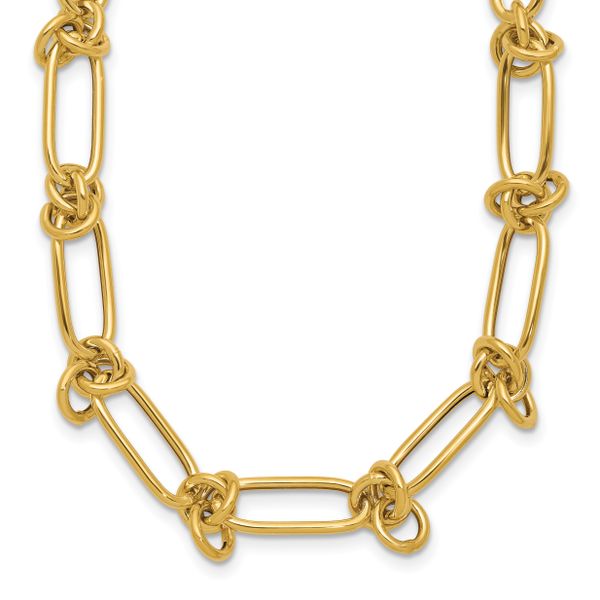 Leslie's 14K Polished Love Knot Fancy Paperclip Link Necklace