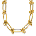 Leslie's 14K Polished Love Knot Fancy Paperclip Link Necklace