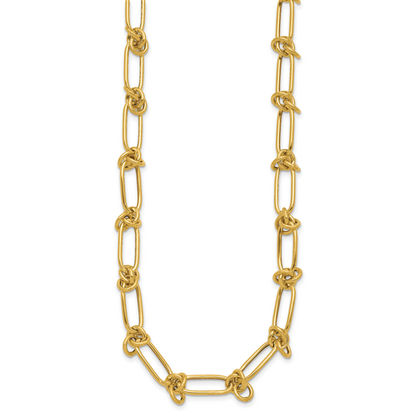 Leslie's 14K Polished Love Knot Fancy Paperclip Link Necklace - Image 2