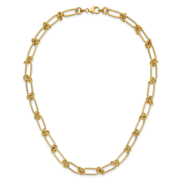 Leslie's 14K Polished Love Knot Fancy Paperclip Link Necklace - Image 4