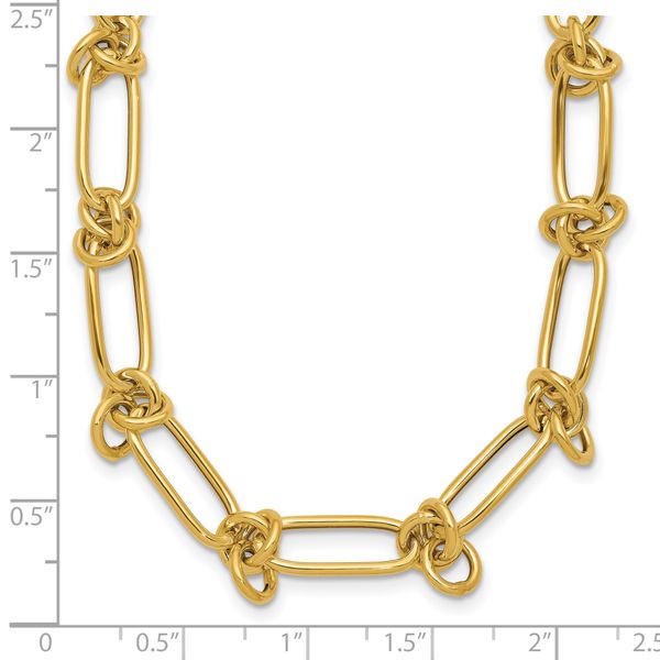 Leslie's 14K Polished Love Knot Fancy Paperclip Link Necklace - Image 5