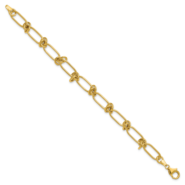 Leslie's 14K Polished Love Knot Fancy Paperclip Link Bracelet - Image 2
