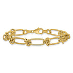 Leslie's 14K Polished Love Knot Fancy Paperclip Link Bracelet - Image 3