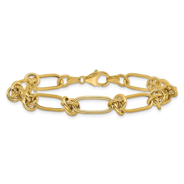 Leslie's 14K Polished Love Knot Fancy Paperclip Link Bracelet - Image 3