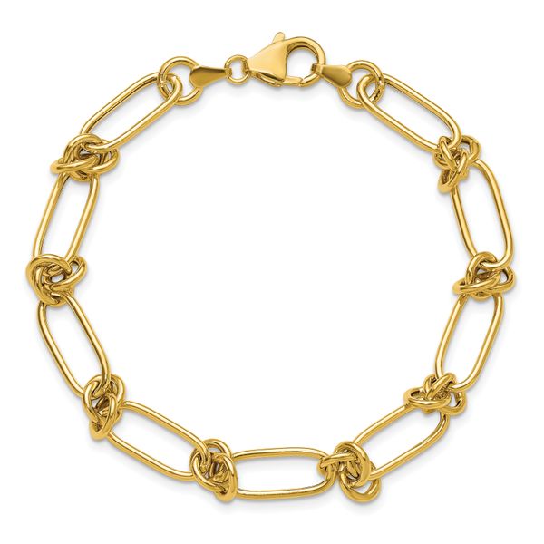 Leslie's 14K Polished Love Knot Fancy Paperclip Link Bracelet - Image 4
