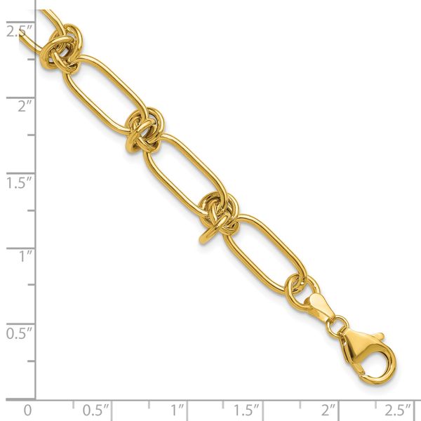 Leslie's 14K Polished Love Knot Fancy Paperclip Link Bracelet - Image 5