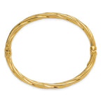 Leslie's 14K Polished and Textured Twist Hinged Bangle - Image 2