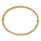 Leslie's 14K Polished and Diamond-cut Twisted Hinged Bangle - Image 2
