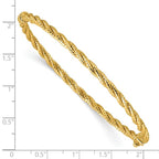 Leslie's 14K Polished and Diamond-cut Twisted Hinged Bangle - Image 3