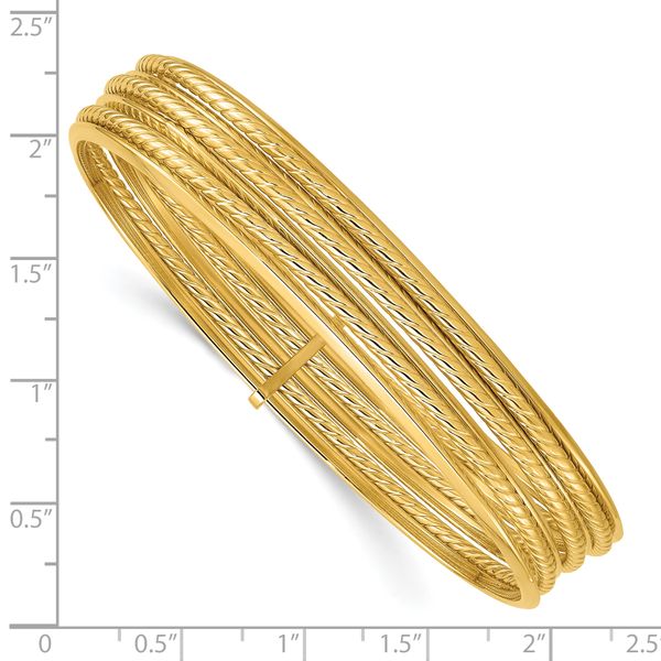 Leslie's 14K Polished and Twisted 7-Layer Slip-on Bangle - Image 3