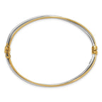 Leslie's 14K w/Rhodium Polished/Diamond-cut Twist Hinged Bangle - Image 2