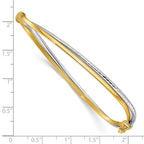 Leslie's 14K w/Rhodium Polished/Diamond-cut Twist Hinged Bangle - Image 3