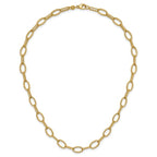 Leslie's 14K Polish/Texture/Dia-cut Fancy Oval Link Necklace - Image 4