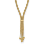 Leslie's 14K Polish/Texture/Dia-cut Fancy Drop Necklace
