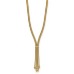 Leslie's 14K Polish/Texture/Dia-cut Fancy Drop Necklace - Image 2