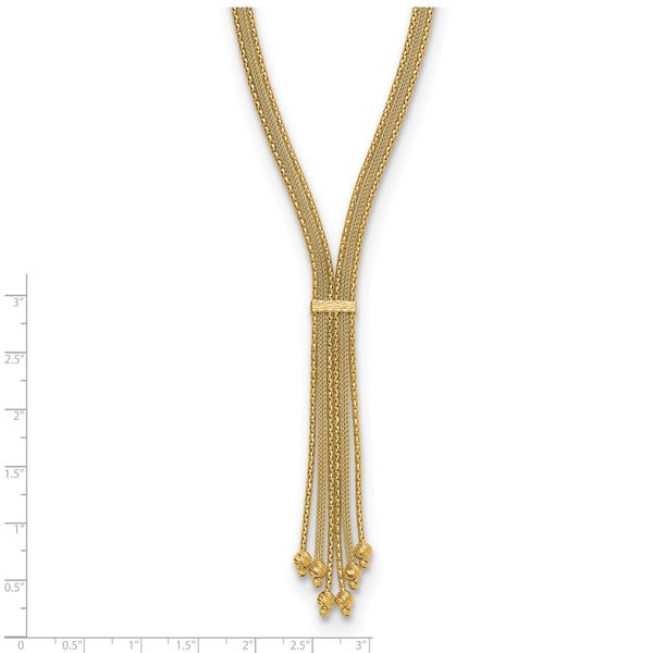 Leslie's 14K Polish/Texture/Dia-cut Fancy Drop Necklace - Image 5