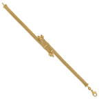 Leslie's 14K Polish/Texture/Dia-cut Fancy Bracelet - Image 2