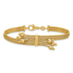 Leslie's 14K Polish/Texture/Dia-cut Fancy Bracelet - Image 3