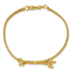 Leslie's 14K Polish/Texture/Dia-cut Fancy Bracelet - Image 4