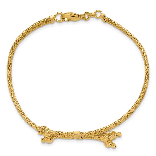 Leslie's 14K Polish/Texture/Dia-cut Fancy Bracelet - Image 4