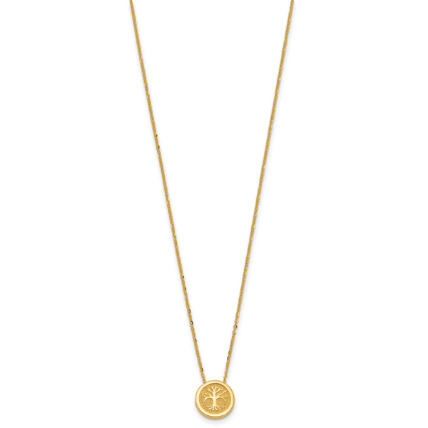 Leslie's 14K Polished and Satin Tree of Life Necklace - Image 2