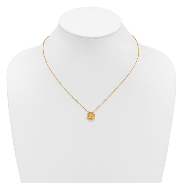 Leslie's 14K Polished and Satin Tree of Life Necklace - Image 3