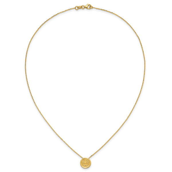Leslie's 14K Polished and Satin Tree of Life Necklace - Image 4