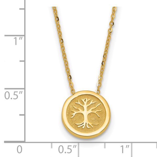 Leslie's 14K Polished and Satin Tree of Life Necklace - Image 5