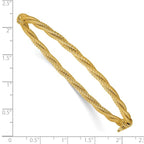 Leslie's 14K Polished and Textured Twisted Hinged Bangle - Image 3