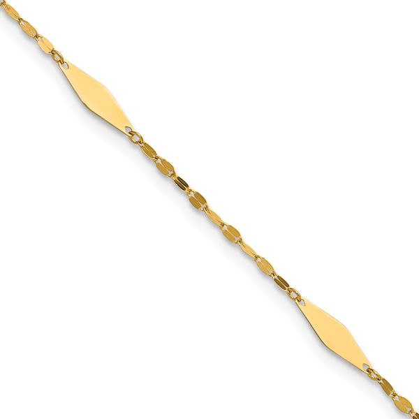 Leslie's 14K Polished Geometric 9in plus 1in ext. Anklet