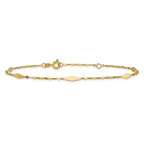 Leslie's 14K Polished Geometric 9in plus 1in ext. Anklet - Image 3