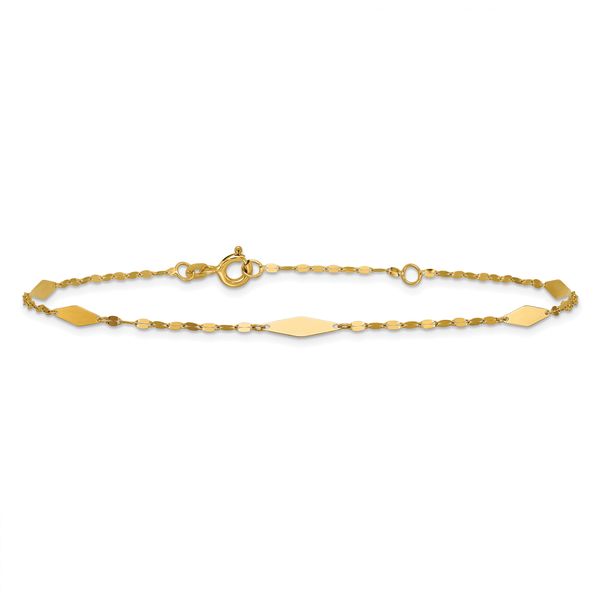 Leslie's 14K Polished Geometric 9in plus 1in ext. Anklet - Image 3