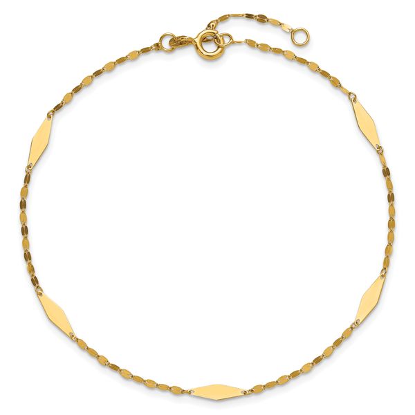 Leslie's 14K Polished Geometric 9in plus 1in ext. Anklet - Image 4