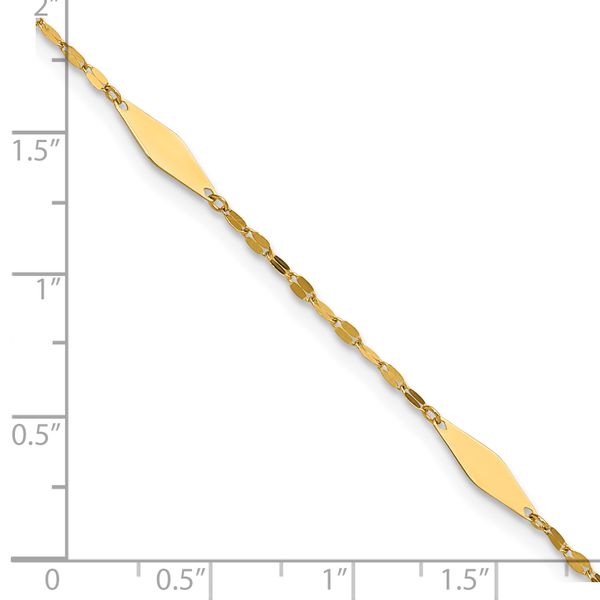 Leslie's 14K Polished Geometric 9in plus 1in ext. Anklet - Image 5
