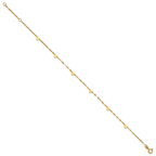 Leslie's 14K Polished Heart Station 9in Plus 1in ext. Anklet - Image 2