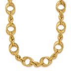 Leslie's 14K Polished Fancy Circle and Rope Link Necklace