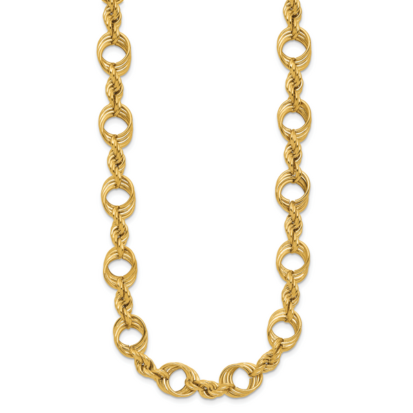 Leslie's 14K Polished Fancy Circle and Rope Link Necklace - Image 2