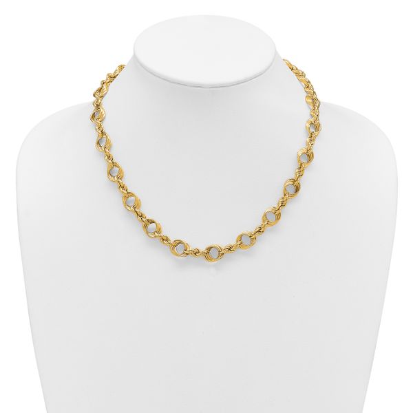 Leslie's 14K Polished Fancy Circle and Rope Link Necklace - Image 3